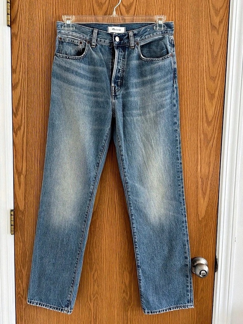 Madewell The Longline Straight Jeans Women's 28 Blue High Rise Denim Medium Wash
